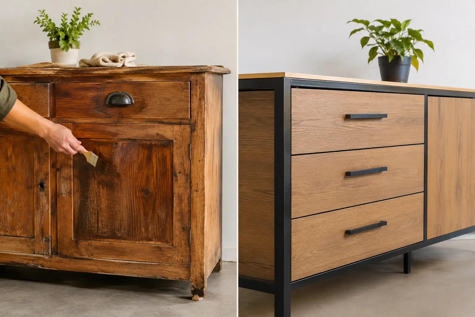 Restauración artesanal vs mueble industrial